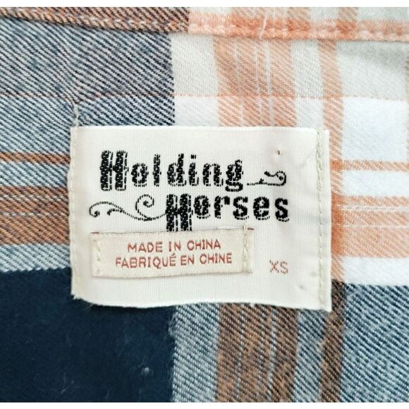 ANTHROPOLOGIE HOLDING HORSES SEAMED PLAID FLANNEL TUNIC SIZE XS - Picture 4 of 6